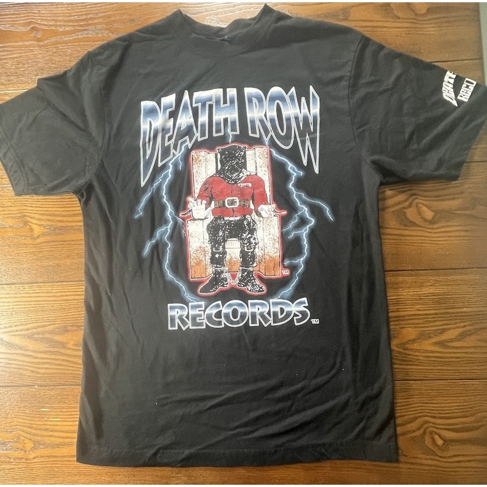 Death Row Records Black Graphic T Shirt Size Medium Cut Tag